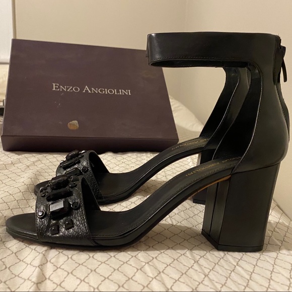 Enzo Angiolini Eagavenia Leather Open Toe Sandals - Picture 1 of 7